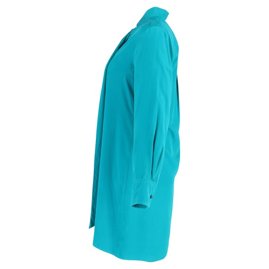 Chloé Bluse mit Bindekragen aus türkisfarbener Seide - Image 2