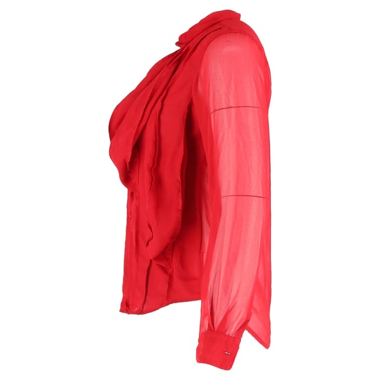 Comme des Garçons Rüschenbluse mit Knöpfen aus roter Seide - Image 2