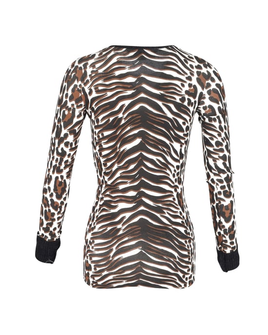 Stella McCartney Langarm-Bodycon-Top aus Baumwolle mit Animal-Print - Image 3