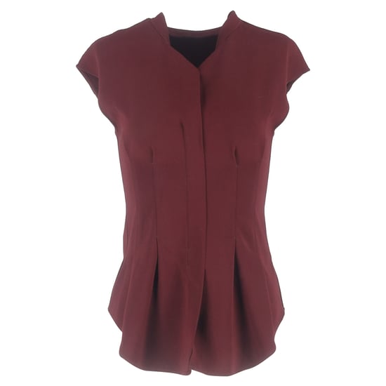 Theory Bluse mit Taillengürtel aus burgunderfarbenem Polyester - Image 1