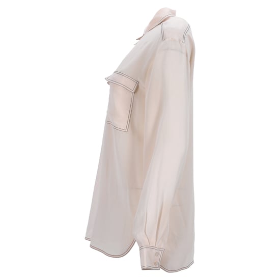 Stella McCartney Langarmhemd mit zwei Taschen aus hellpfirsichfarbenem Crêpe-Satin - Image 2