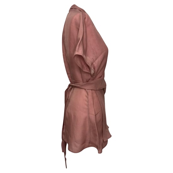 Rick Owens Wickelbluse aus Waffelstrick in rosa Viskose - Image 2