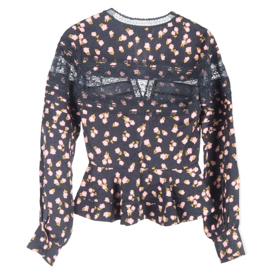 Selbstporträt-Peplum-Top mit Spitzenbesatz und Blumenmuster aus mehrfarbiger Viskose - Image 2