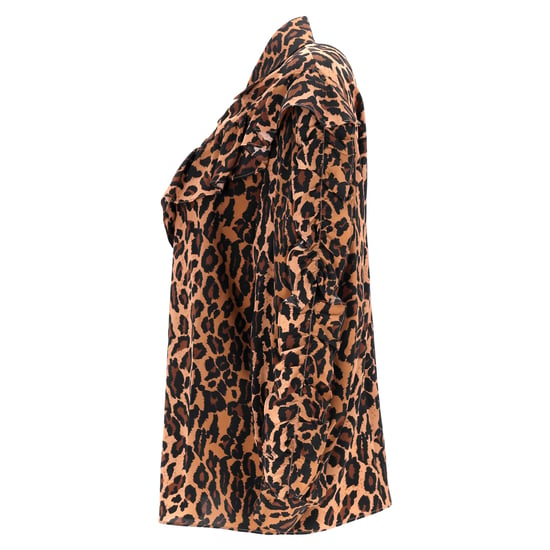 Miu Miu Rüschenbluse mit Leopardenmuster aus brauner Seide - Image 2