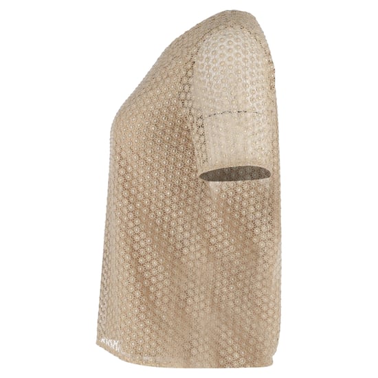 Diane von Furstenberg Brylee Spitzenbluse mit kurzen Ärmeln aus goldfarbenem Polyester - Image 2