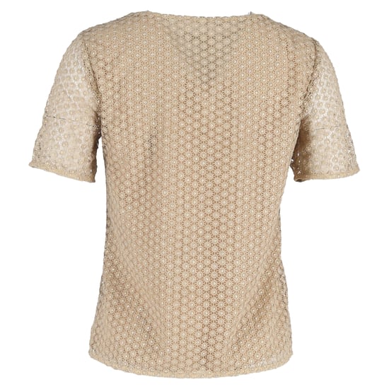 Diane von Furstenberg Brylee Spitzenbluse mit kurzen Ärmeln aus goldfarbenem Polyester - Image 3