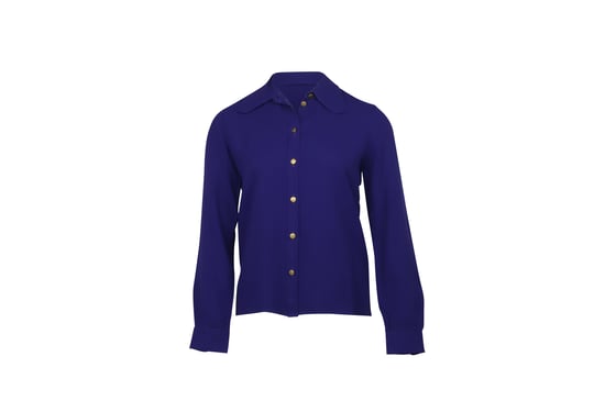 Chloe Bluse mit Knopfleiste aus lila Seide - Image 1