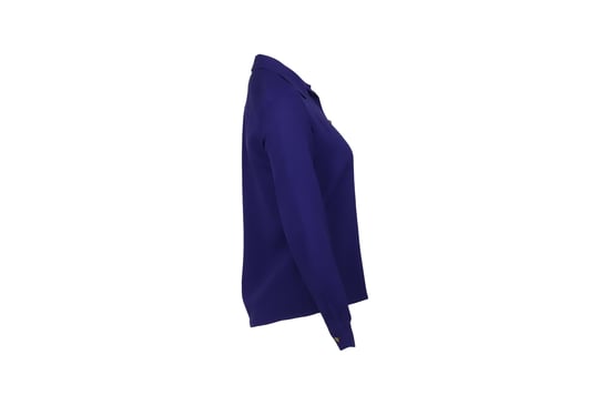 Chloe Bluse mit Knopfleiste aus lila Seide - Image 3