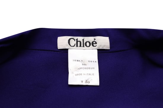 Chloe Bluse mit Knopfleiste aus lila Seide - Image 4