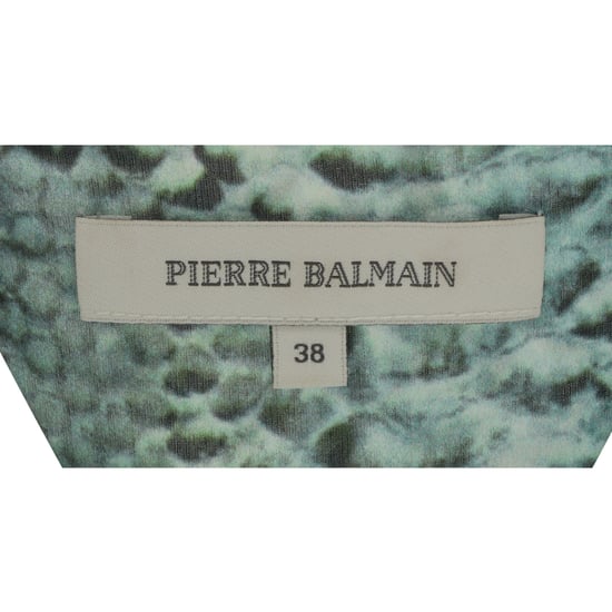 Pierre Balmain Chiffonbluse mit Schlangenmuster in Grün - Image 4