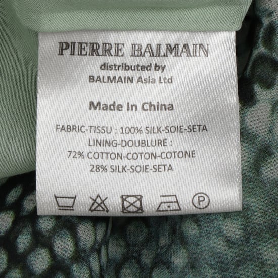 Pierre Balmain Chiffonbluse mit Schlangenmuster in Grün - Image 5
