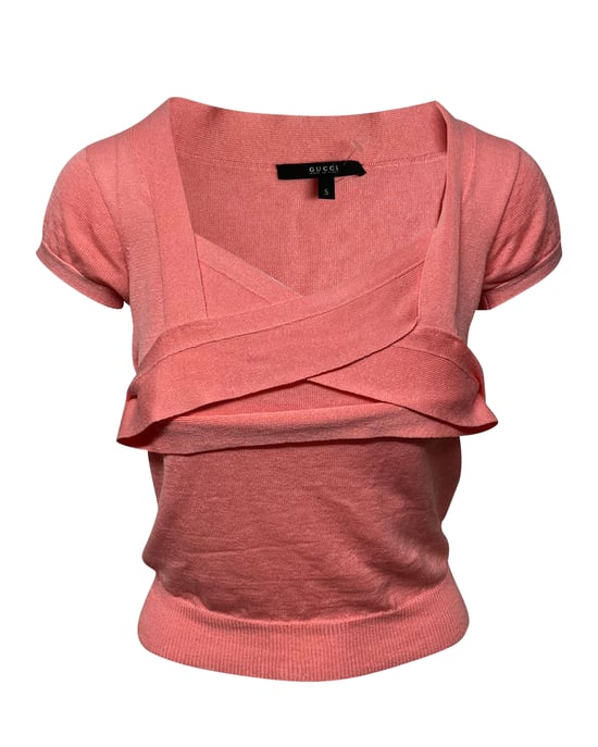 Gucci Strickbluse aus rosa Schurwolle - Image 3
