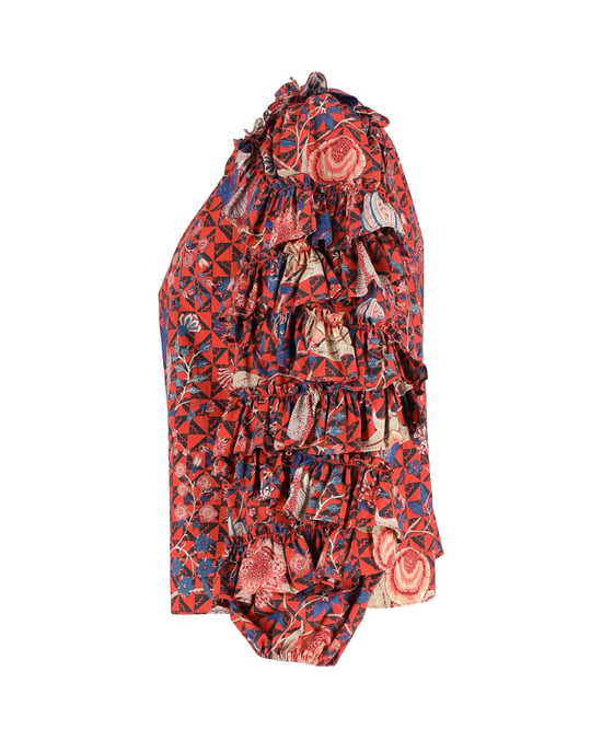 Ulla Johnson Rüschenärmel-Top aus roter Baumwolle - Image 3