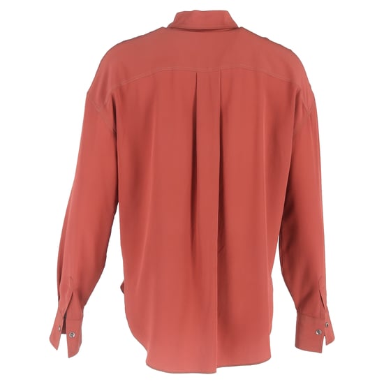 Brunello Cucinelli Crepe de Chine-Hemd aus roter Seide - Image 3