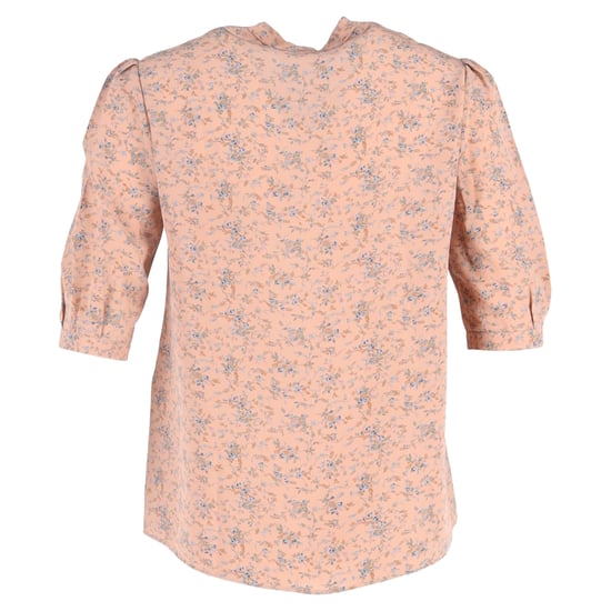 Celine Bluse aus bedrucktem Crêpe mit Schleife in Pfirsichseide - Image 3