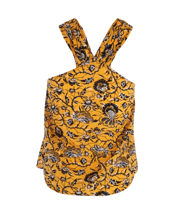 Isabel Marant Neckholder-Top mit Blumenmuster aus gelber Baumwolle - Image 3