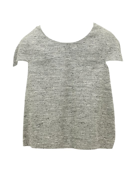 Chloe kurzes Cape-Top aus grauer Wolle - Image 4