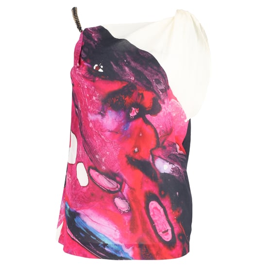 Escada Trägertop mit Print und Kettenverzierung aus mehrfarbiger Seide - Image 1