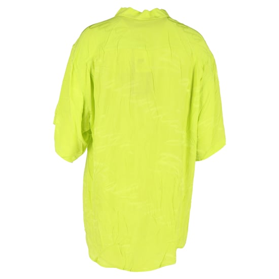 Balenciaga Handgeschriebenes Minimal Shirt aus Neon-Grüner Viskose - Image 3