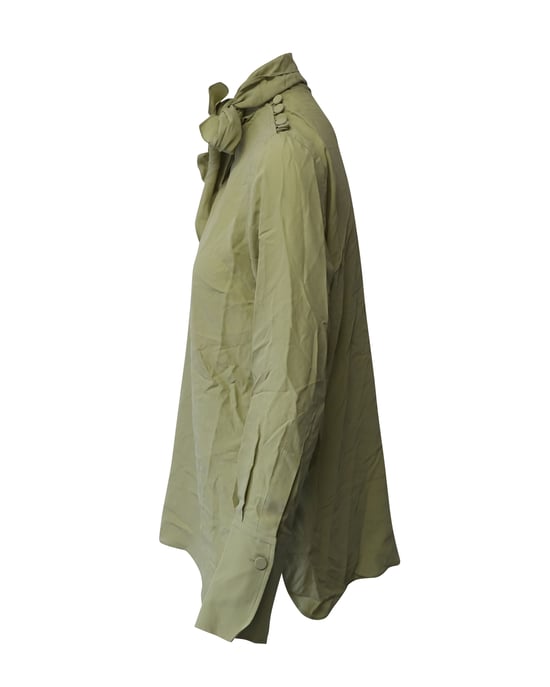 Joseph Pre-owned Bluse mit Schleifenkragen aus Seide - Khaki - Image 2