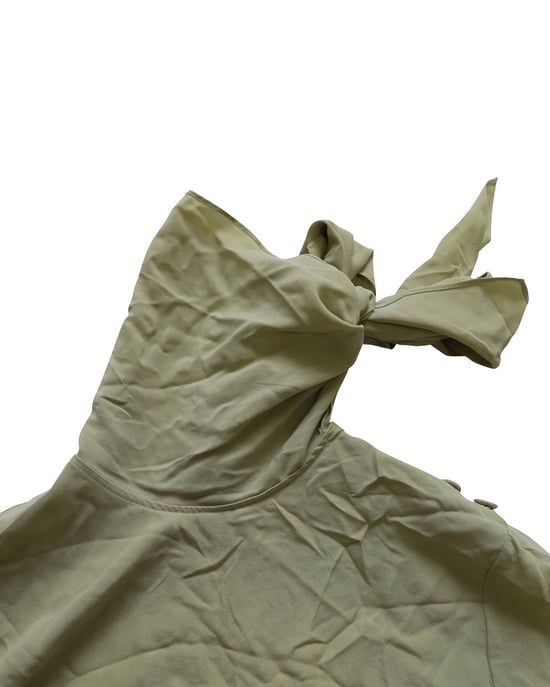 Joseph Pre-owned Bluse mit Schleifenkragen aus Seide - Khaki - Image 4