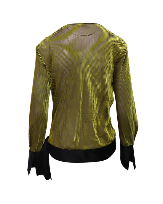 Diane von Furstenberg Wickelbluse aus gold-schwarzer Viskose - Image 3