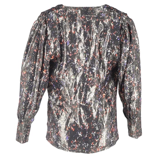 Iro Milana Wickelbluse mit Print aus silberner Seide - Image 1