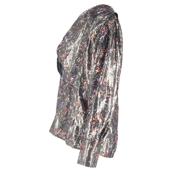 Iro Milana Wickelbluse mit Print aus silberner Seide - Image 3