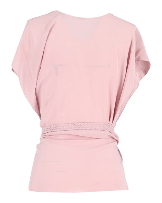 Paillettenbesetztes Top von Joseph mit Gürtel aus rosa Seide - Image 3