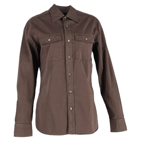 Tom Ford Twillhemd aus brauner Baumwolle - Image 1