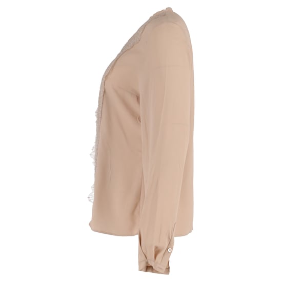Alexander McQueen Bluse mit Spitzenbesatz aus beigem Polyester - Image 2