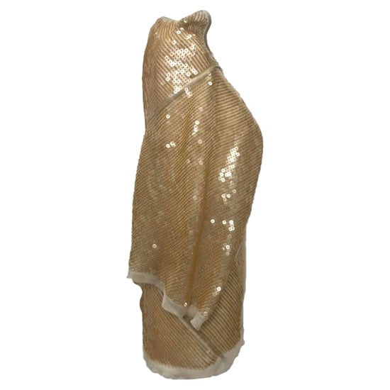 Rick Owens Paillettenbluse mit Wasserfallausschnitt aus beiger Seide - Image 2