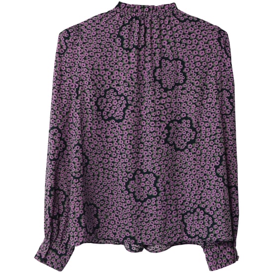 Kate Spade Bluse mit Blumenmuster und Puffärmeln aus lila Seide - Image 4