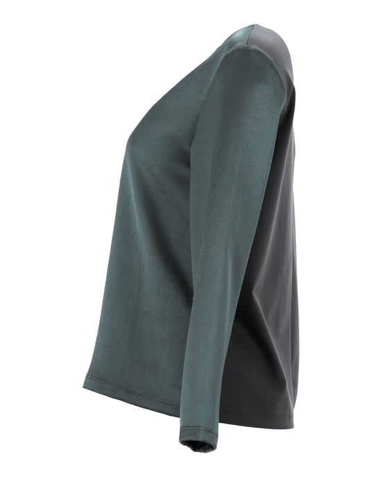 Max Mara Weekend Langarmbluse aus grünem Polyester - Image 2