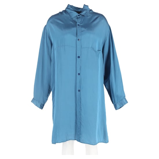 Y's by Yohji Yamamoto Button-Down-Hemd aus blauer Seide - Image 4