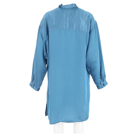 Y's by Yohji Yamamoto Button-Down-Hemd aus blauer Seide - Image 6