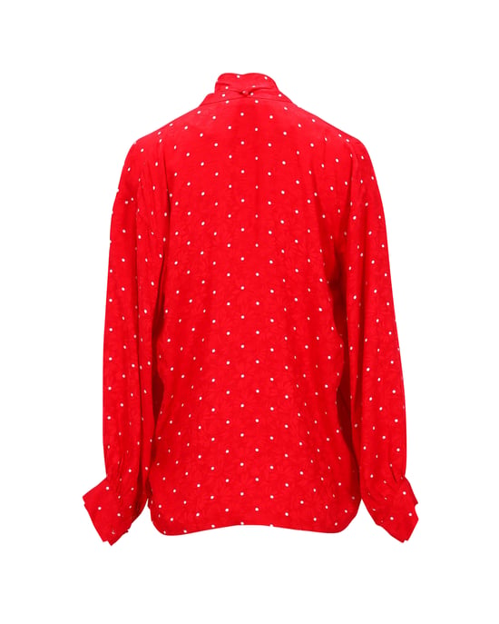 Maje Polka Dot Bow Shirt aus roter Viskose - Image 3