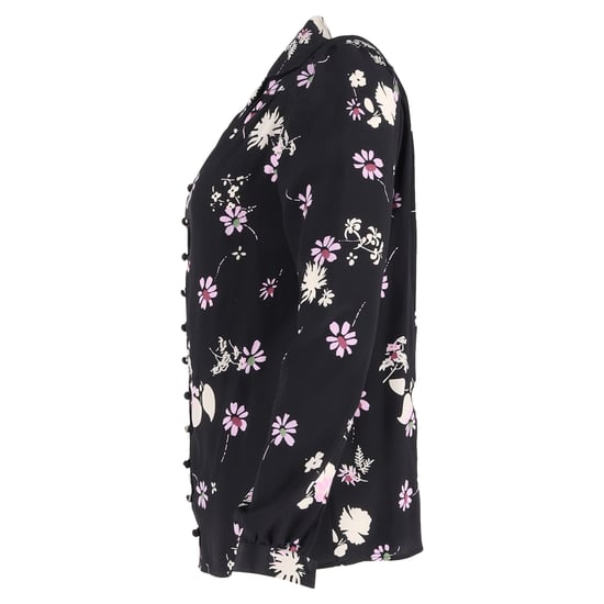 Valentino Bluse aus Crêpe de Chine mit floralem Seidenmuster - Image 2