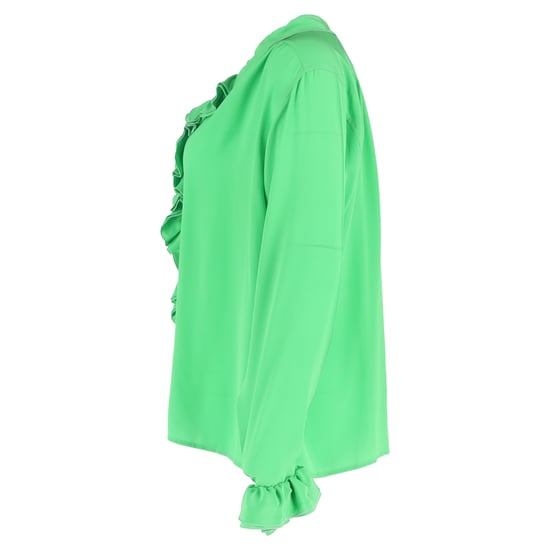 Victoria Beckham Bluse mit Rüschenbesatz und langen Ärmeln aus grüner Seide - Image 2