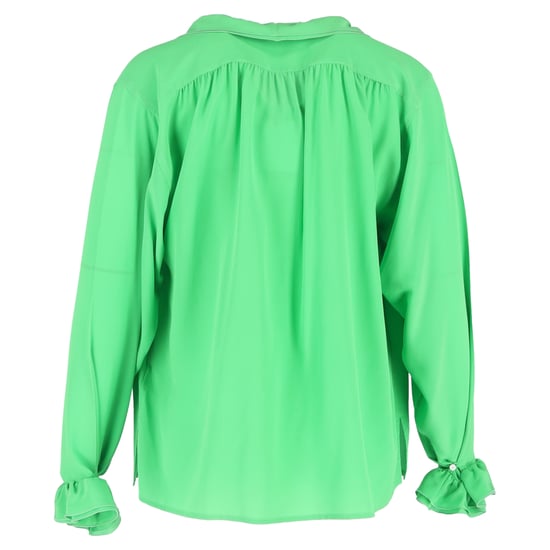 Victoria Beckham Bluse mit Rüschenbesatz und langen Ärmeln aus grüner Seide - Image 3