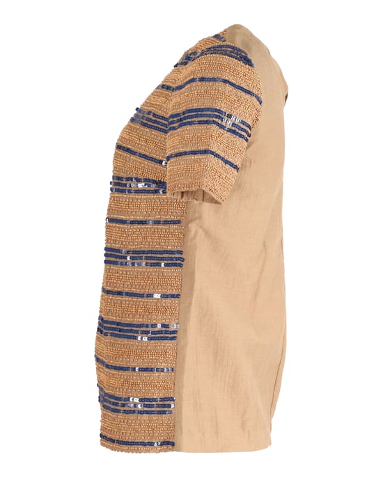Tory Burch Top mit Perlen und Pailletten aus beiger Baumwolle - Image 2