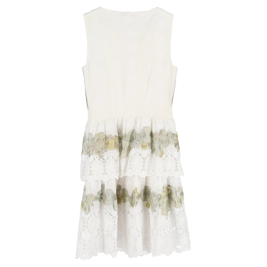 Diane von Furstenberg Minikleid mit Blumenstickerei aus weißer Baumwolle - Image 2