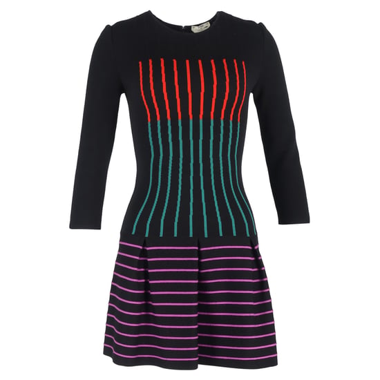 Fendi gestreiftes Minikleid mit ausgestelltem Rock aus mehrfarbiger Wolle - Image 1