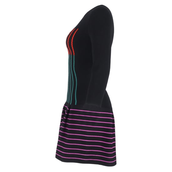 Fendi gestreiftes Minikleid mit ausgestelltem Rock aus mehrfarbiger Wolle - Image 2