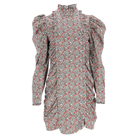 Ganni gerafftes Minikleid mit Blumendruck aus mehrfarbiger Baumwolle - Image 1