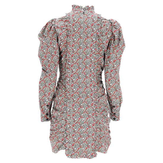 Ganni gerafftes Minikleid mit Blumendruck aus mehrfarbiger Baumwolle - Image 3
