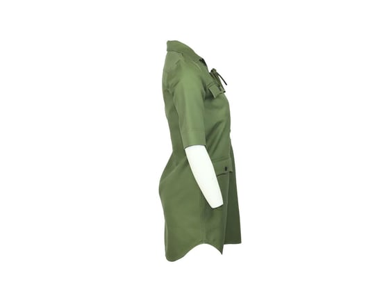 Zadig & Voltaire Record Brodé Tigre Hemdkleid aus khakigrüner Baumwolle - Image 2