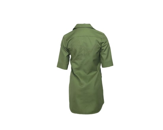Zadig & Voltaire Record Brodé Tigre Hemdkleid aus khakigrüner Baumwolle - Image 3