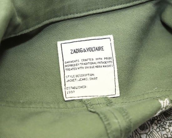 Zadig & Voltaire Record Brodé Tigre Hemdkleid aus khakigrüner Baumwolle - Image 5