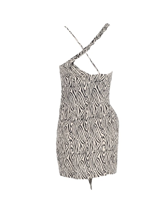 Nanushka Mini-Wickelkleid aus geknittertem Crêpe in Viskose mit Tiermuster - Image 3